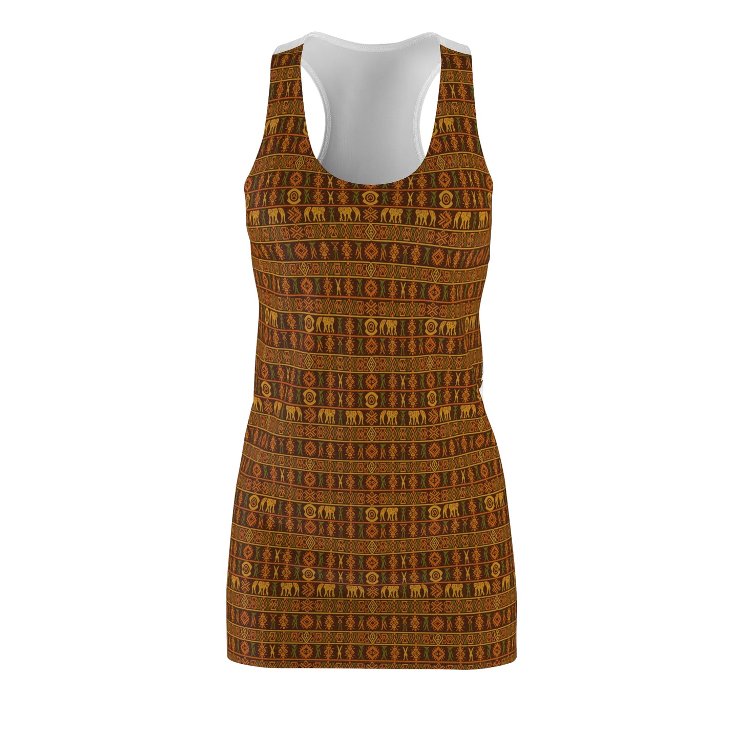 Racerback Dress — Warm Tribal Geometric Print