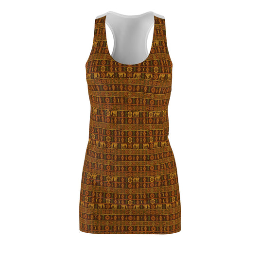Racerback Dress — Warm Tribal Geometric Print