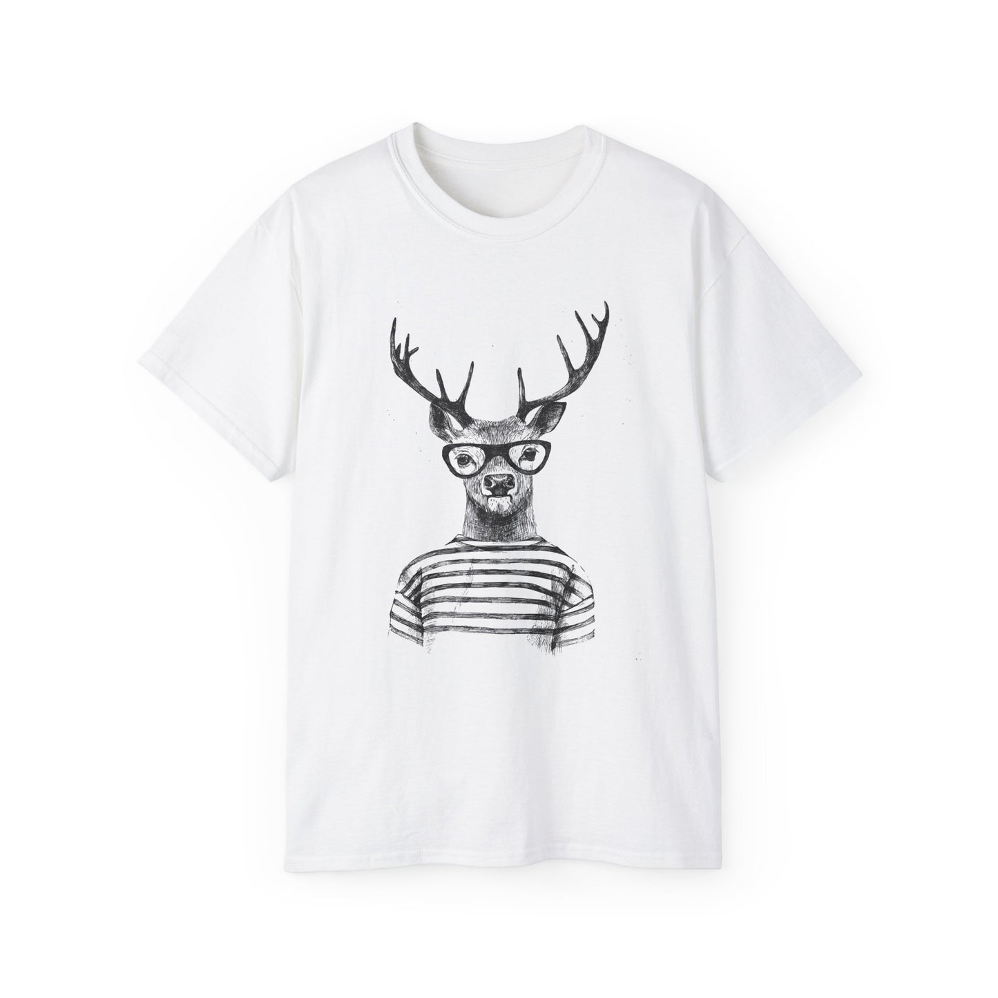 Cool Animal Graphic Tee, Cute Deer T-Shirt, Unisex Cotton Shirt, Fun Birthday Gift, Stylish Casual Wear, Nature Lover Apparel