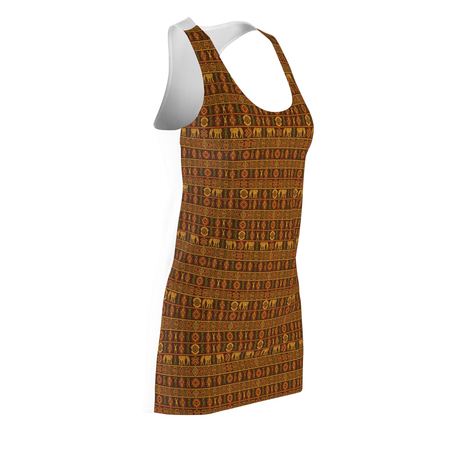 Racerback Dress — Warm Tribal Geometric Print